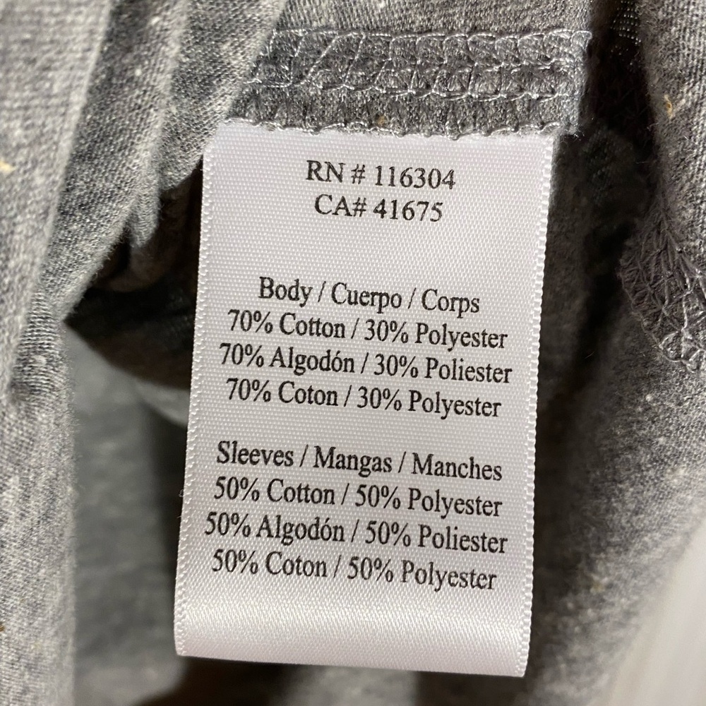 NEW Y2K Converse 3/4 Sleeve Raglan Henley Tee Heather Gray and Blue Large - Picture 5 of 6